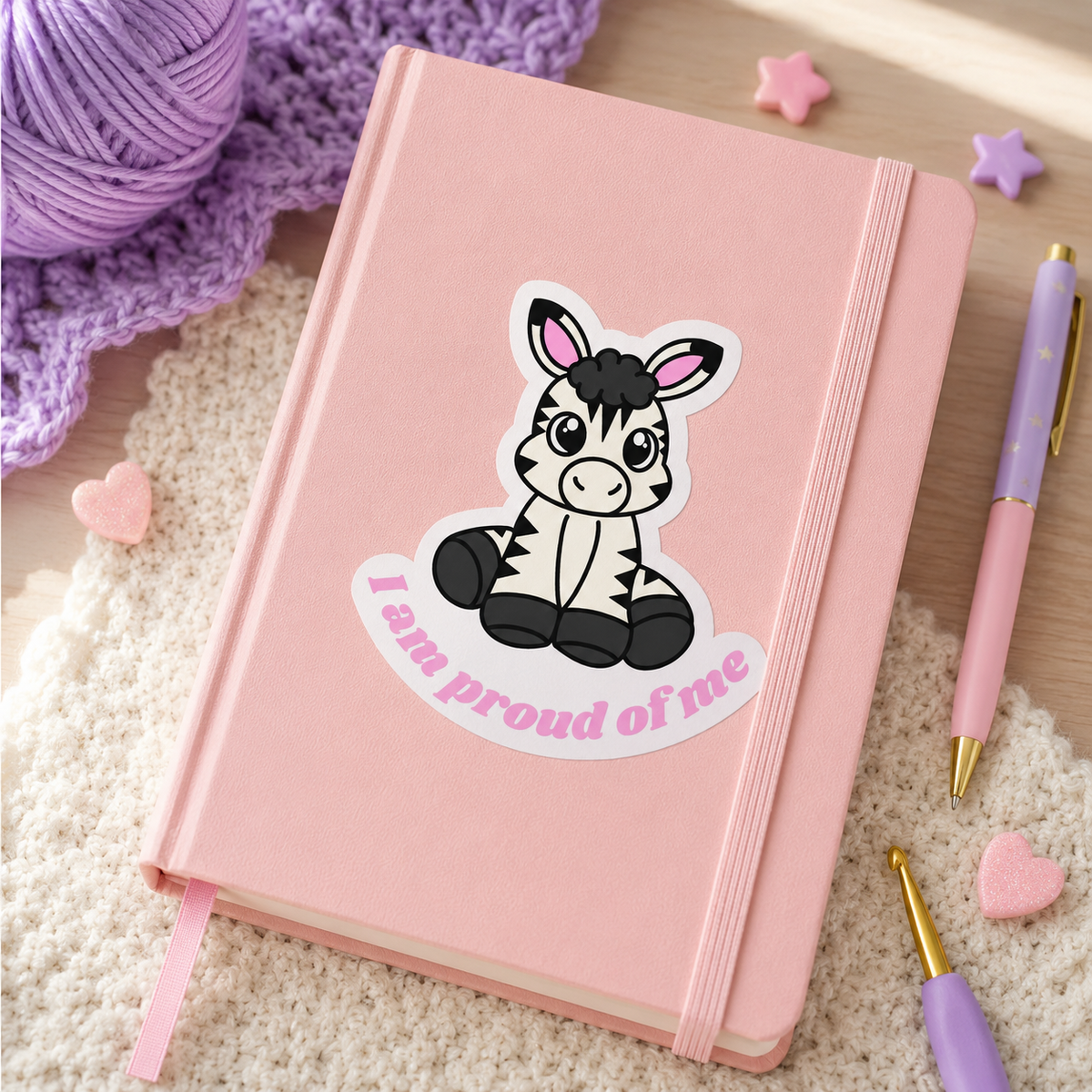 Zarah the Zebra — “I Am Proud of Me” Sticker