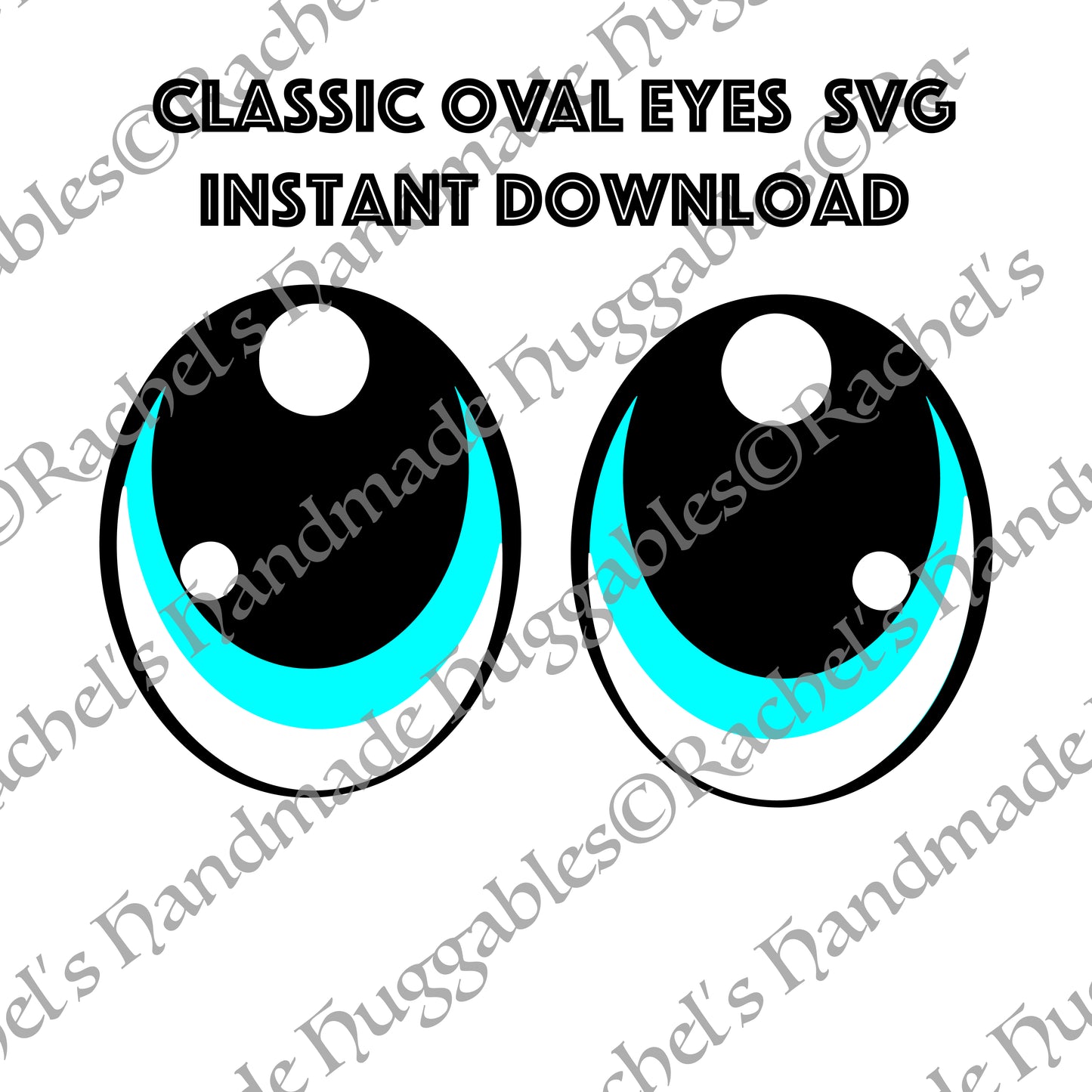Classic Oval Felt Eyes SVG Instant Download