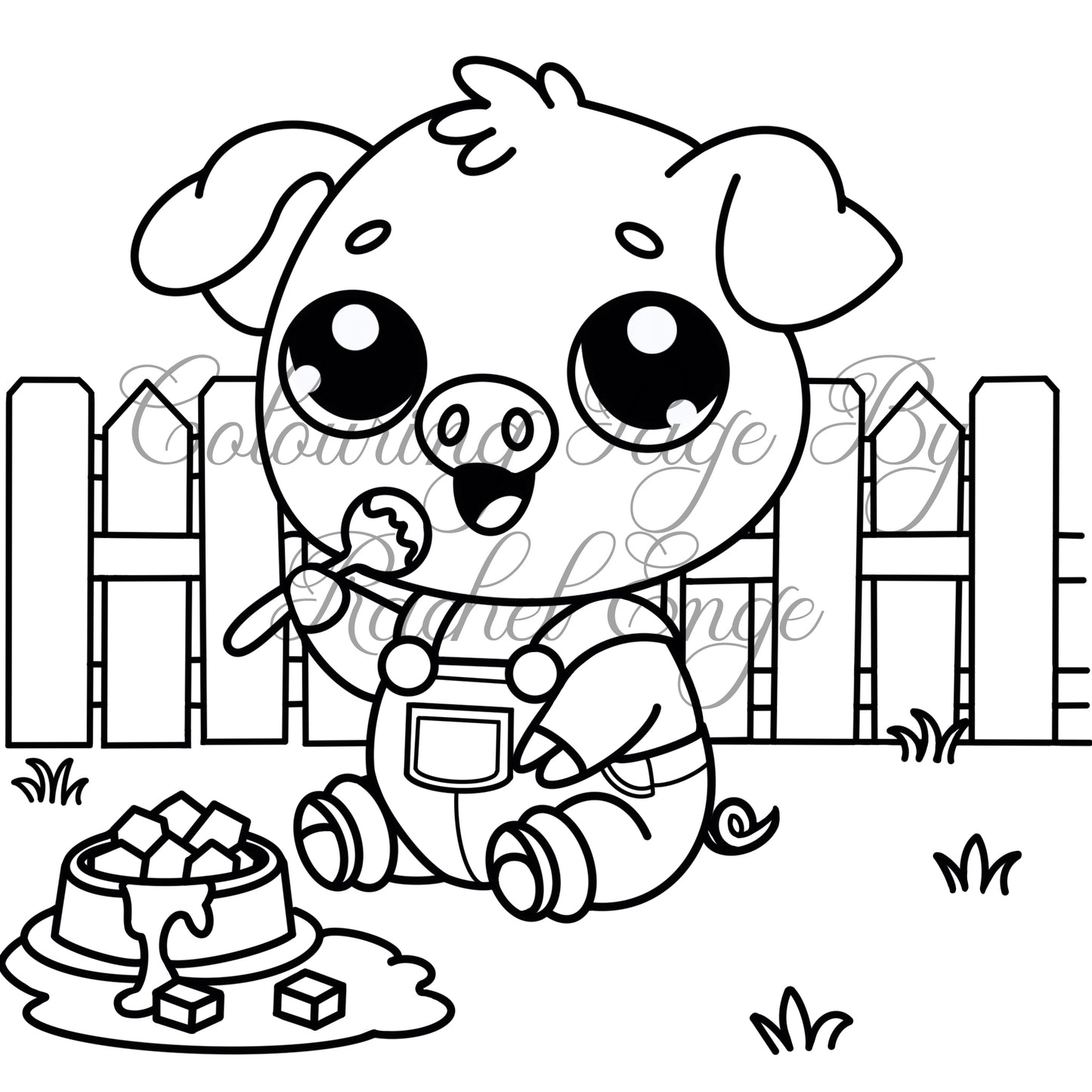 Piggy Colouring Page