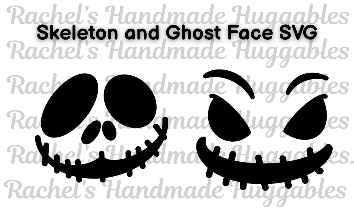 Skeleton + Ghost Friend Face SVG Bundle