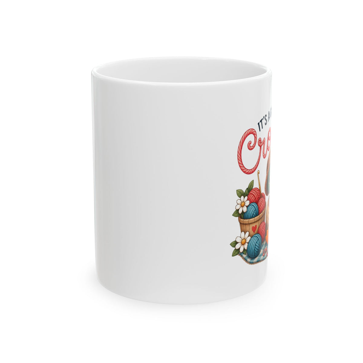 Crochet Lover Mug — "It's Time to Crochet" Ceramic Coffee Cup (11oz, 15oz)