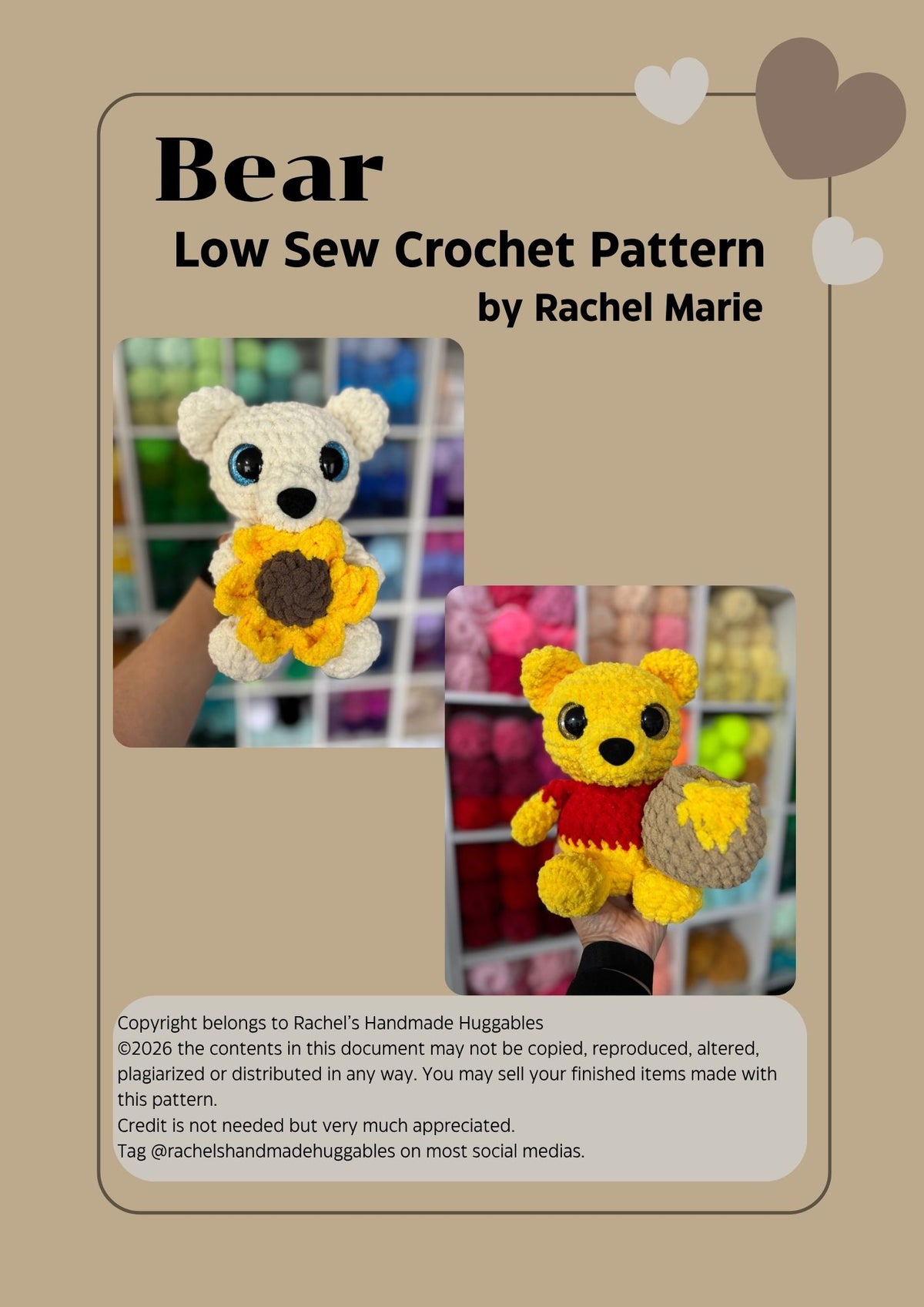 Bear Low Sew Digital Crochet Pattern (PDF Pattern)