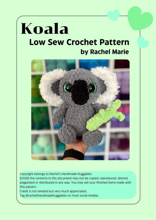 Koala Low Sew Digital Crochet Pattern (Pdf Pattern)