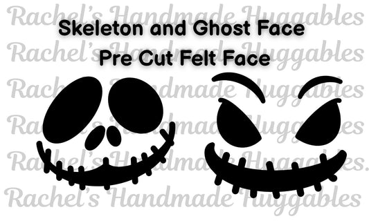 Skeleton + Ghost Friend Pre-Cut Felt Face Bundle 6 pack