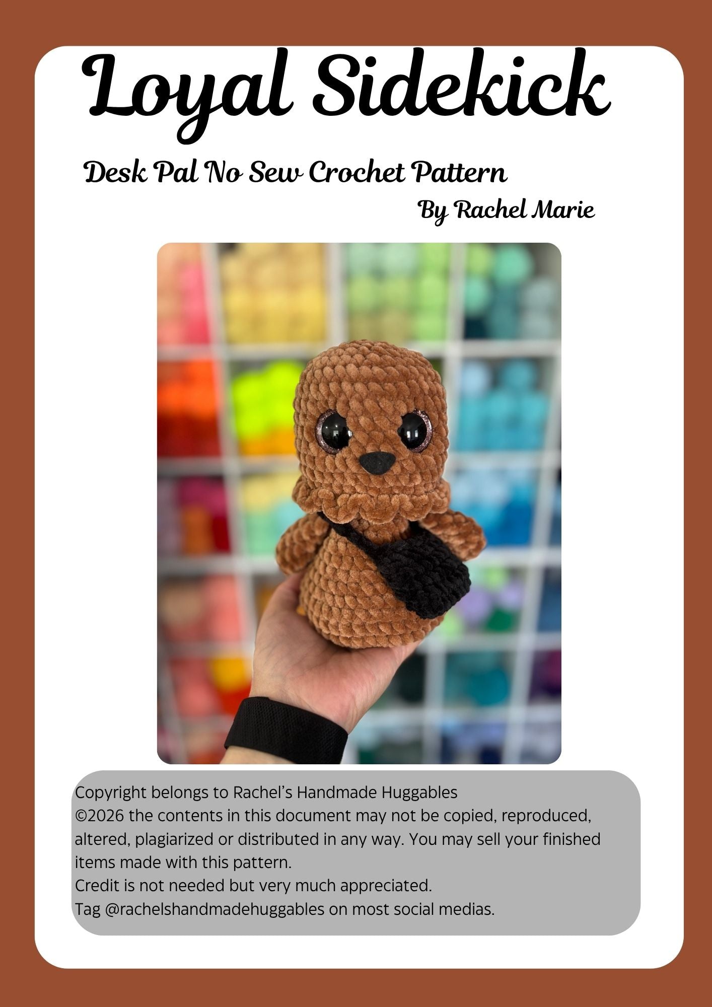 Loyal Sidekick Desk Pal, Digital Crochet Pattern, No Sew (PDF Pattern)