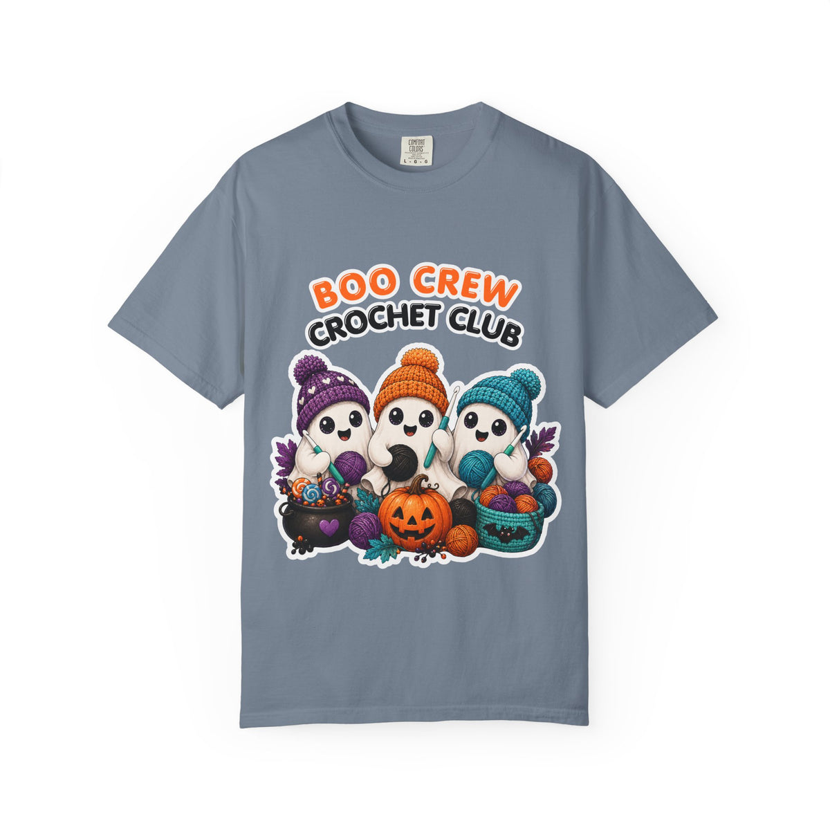 Boo Crew Crochet Club T-Shirt — Cute Halloween Ghost Knitting Tee