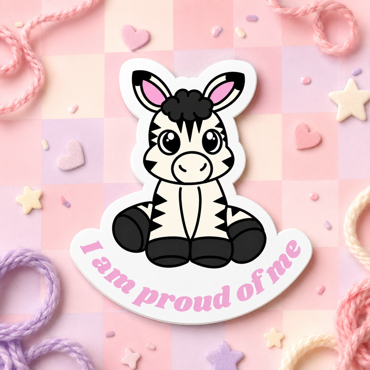 Zarah the Zebra — “I Am Proud of Me” Sticker