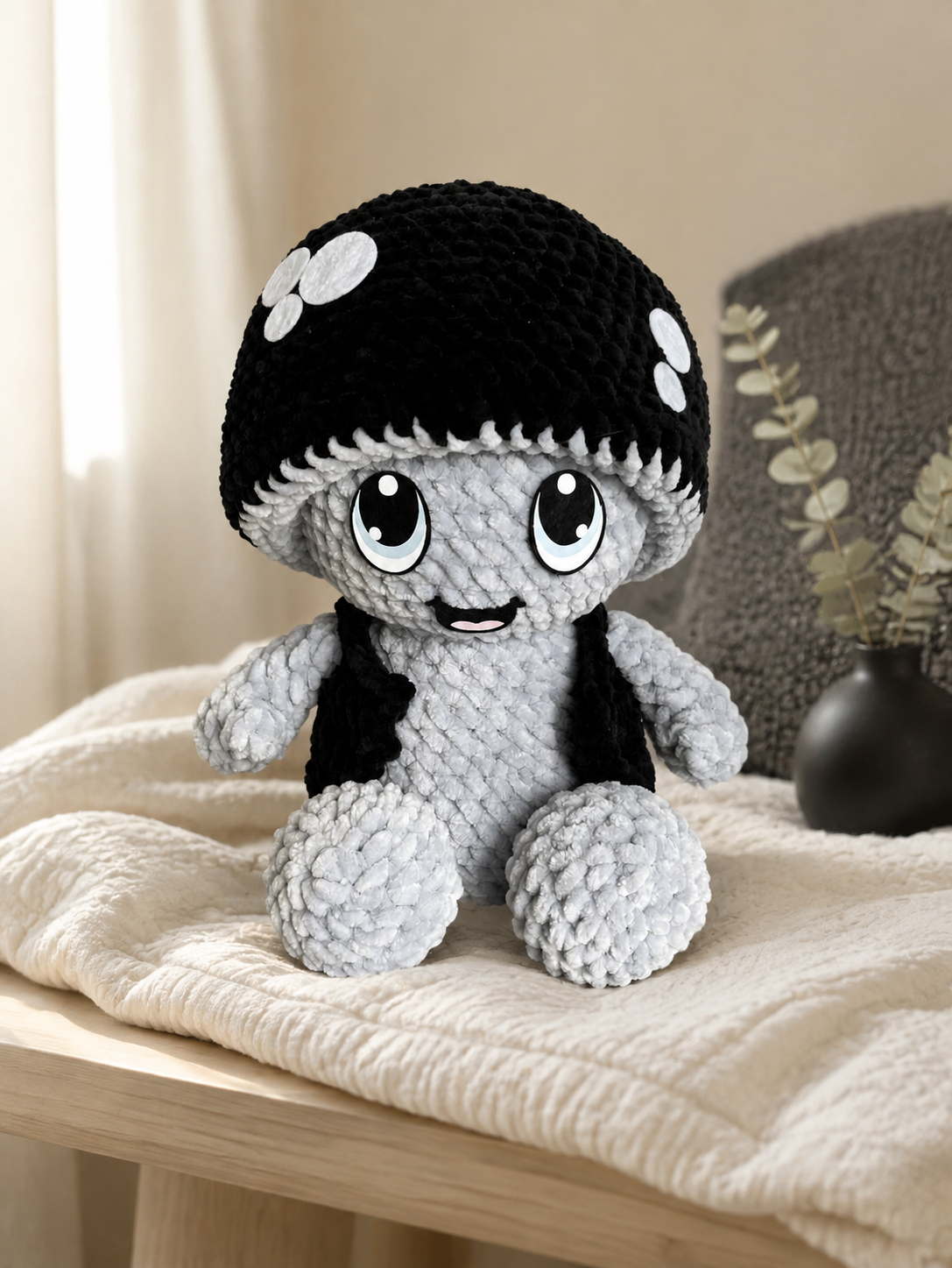 Myco Mushroom Digital Crochet Pattern, Low Sew (PDF Pattern)