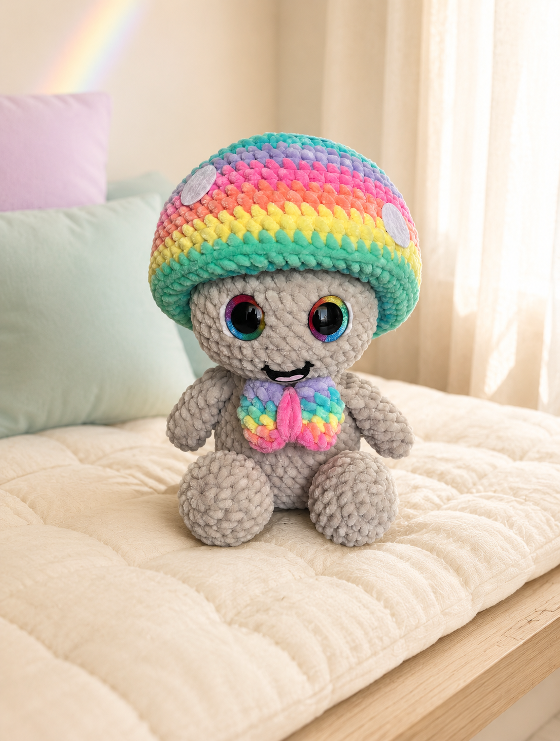 Myco Mushroom Digital Crochet Pattern, Low Sew (PDF Pattern)