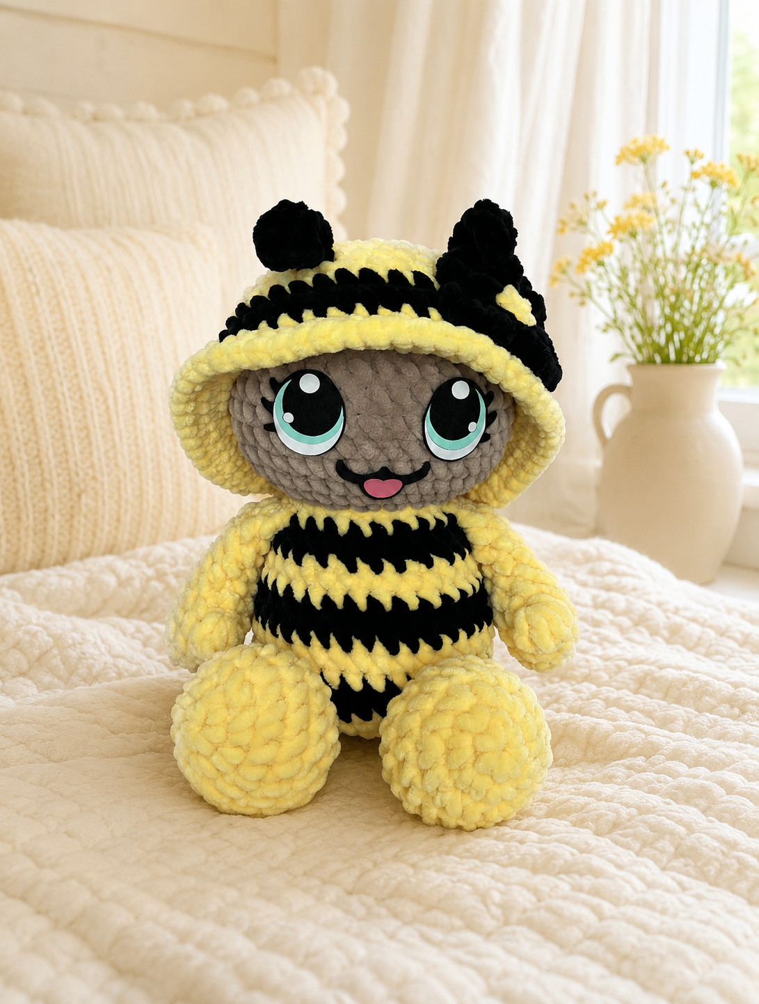 Buzzin Bee Digital Crochet Pattern, Low Sew (PDF Pattern)