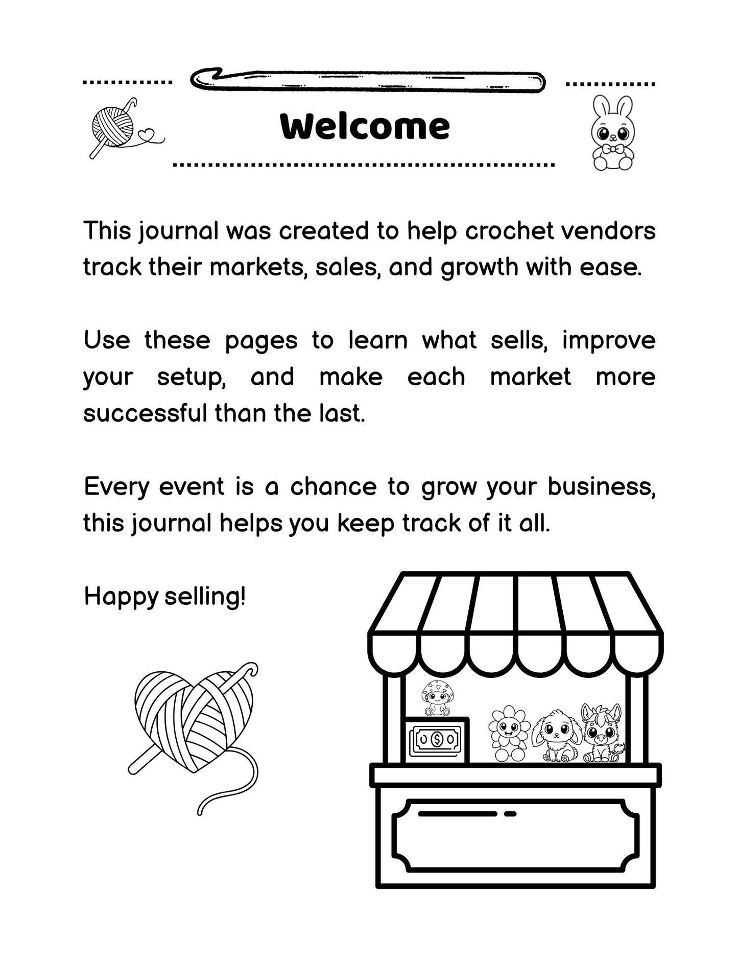 Crochet Market Tracker Journal – Printable PDF | Digital Download