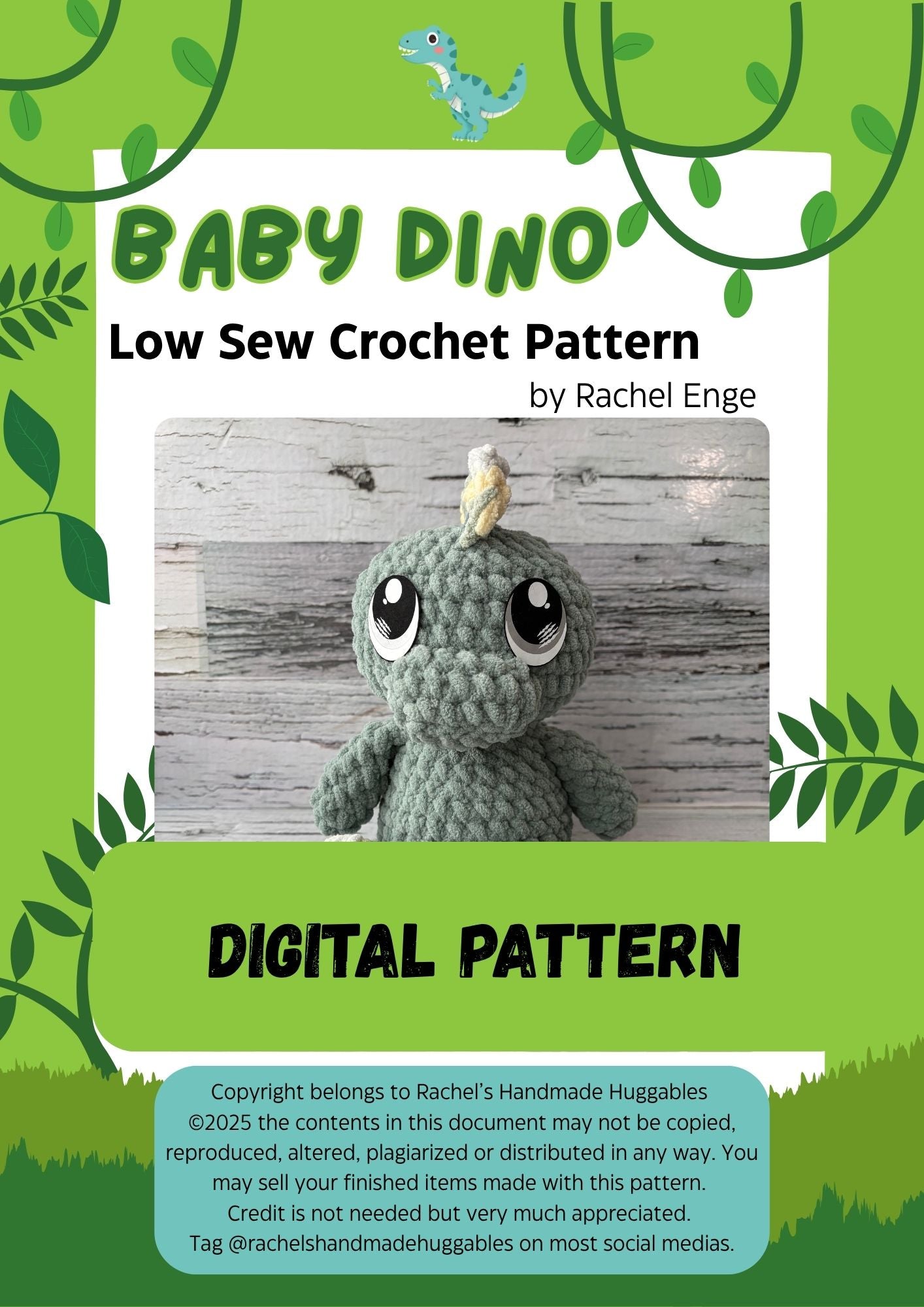 Dino Low Sew Crochet Pattern