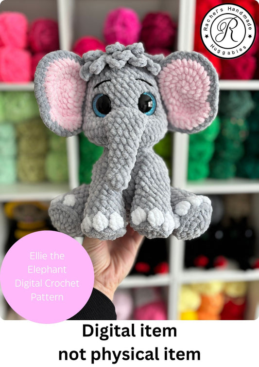 Ellie the Elephant Digital Crochet pattern (PDF Pattern)