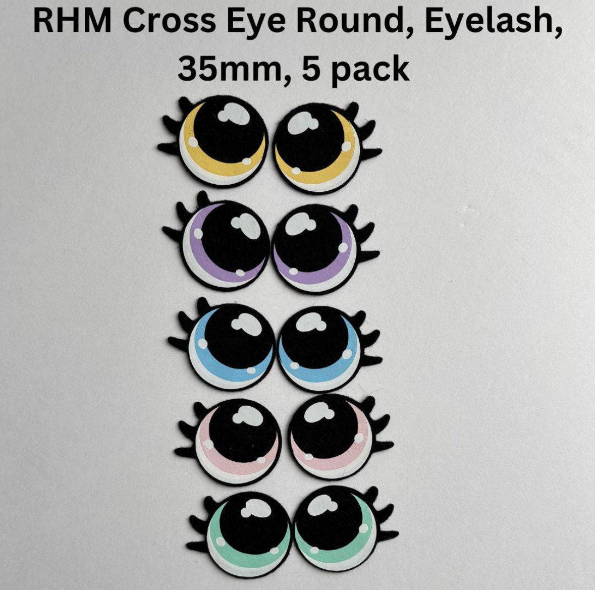 Felt Eyes ~ RHM Cross Eye Round Eyelash