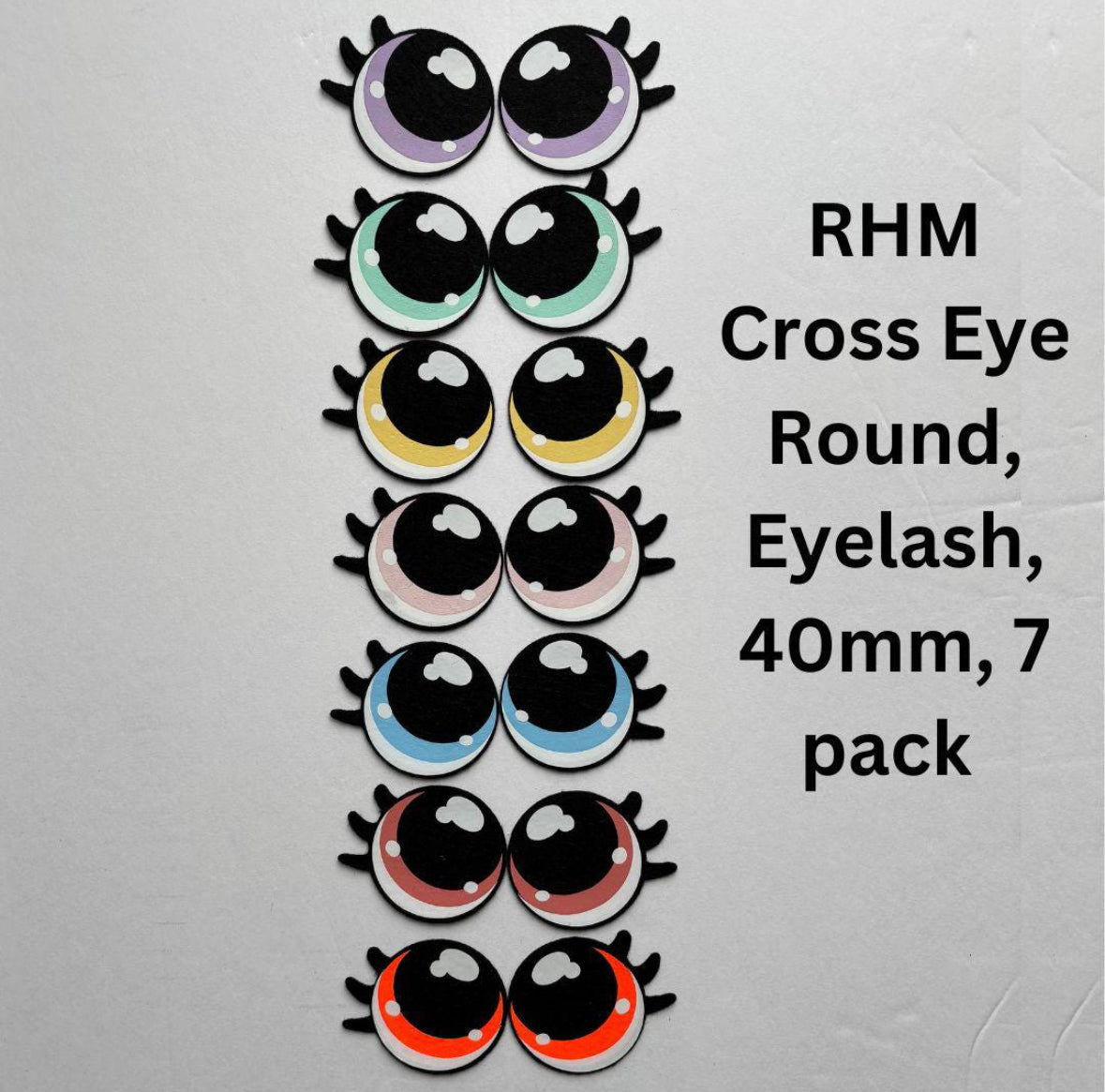 Felt Eyes ~ RHM Cross Eye Round Eyelash