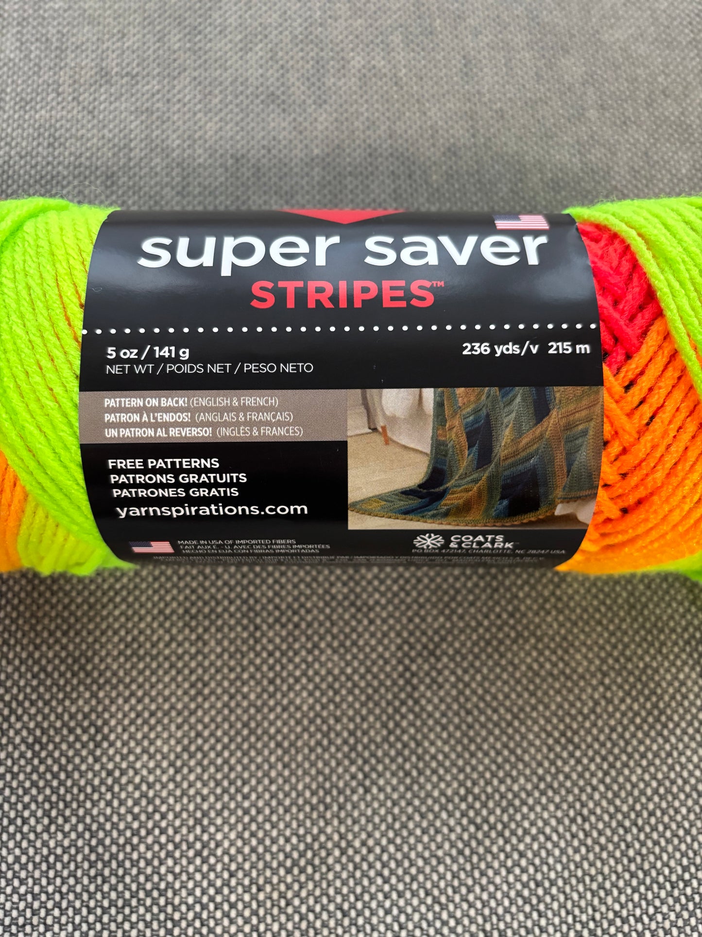 Red Heart Super Saver Stripes ~ Bright Stripes