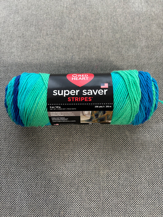 Red Heart Super Saver Stripes ~ Cool Stripes
