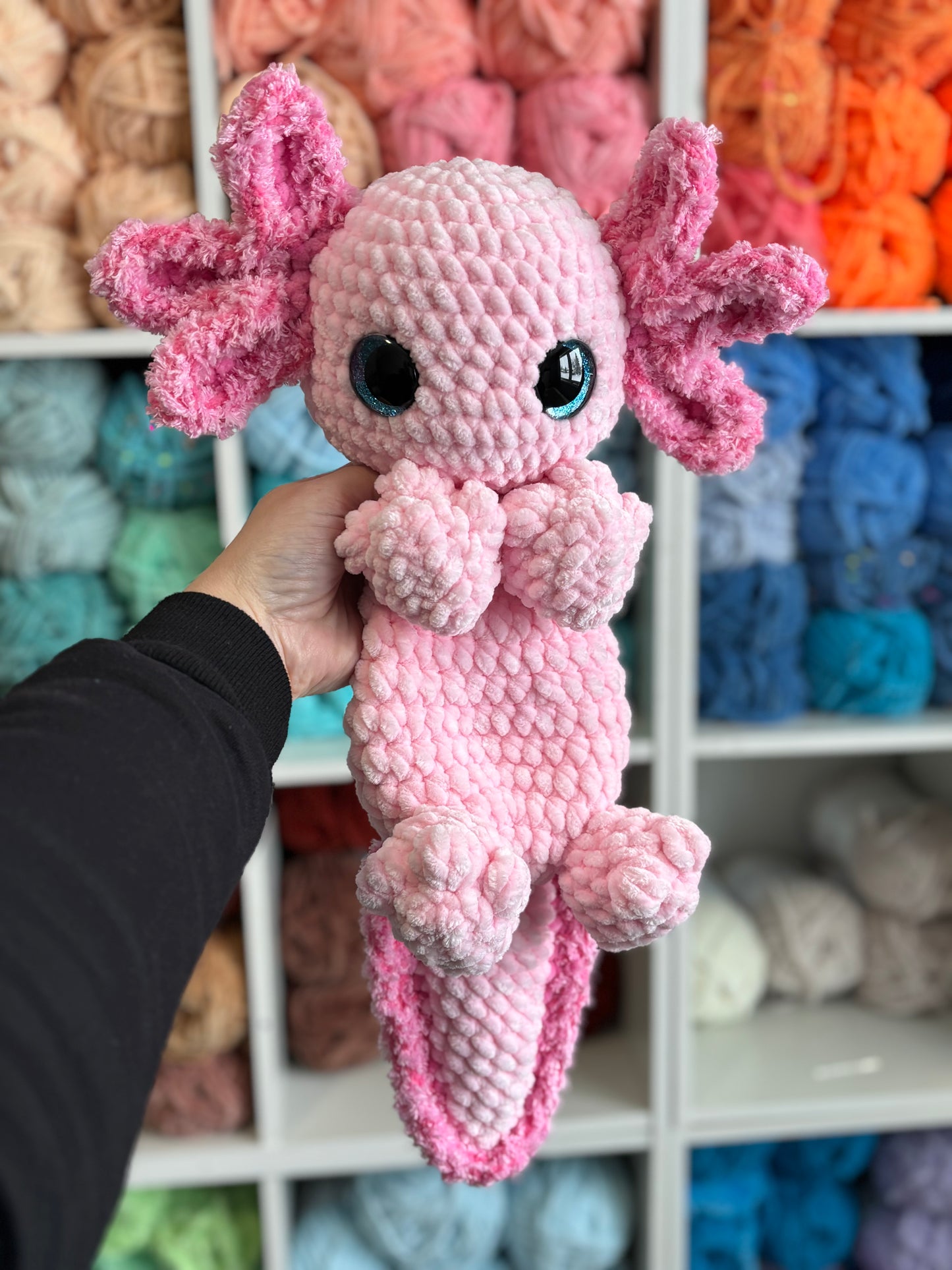 Lily the Axolotl Snuggler Huggable Plushie