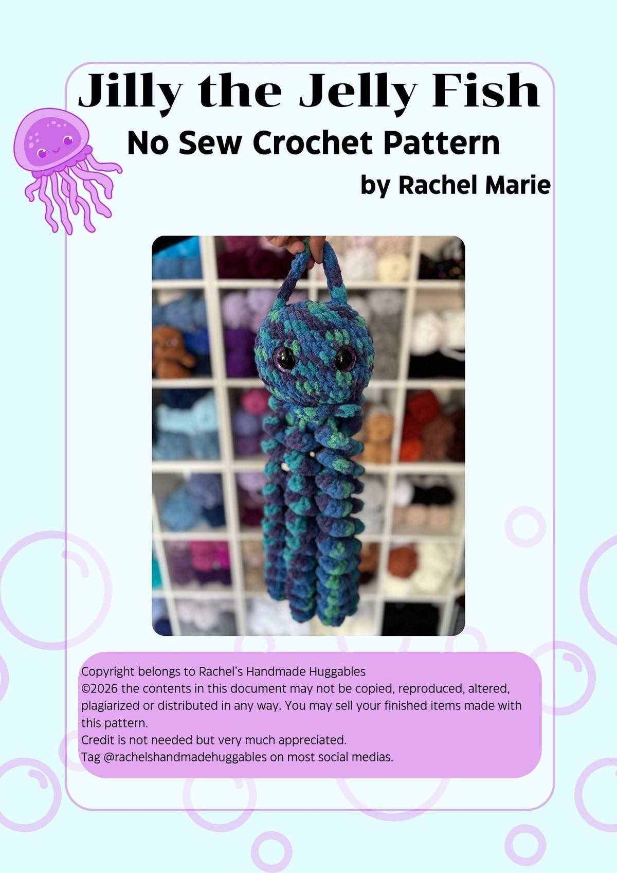 Jilly the Jellyfish Digital Crochet Pattern, (PDF Pattern)