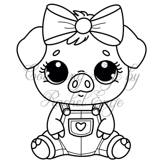 Piggy Colouring Page