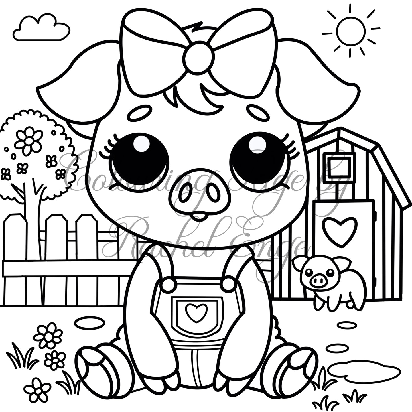 Piggy Colouring Page
