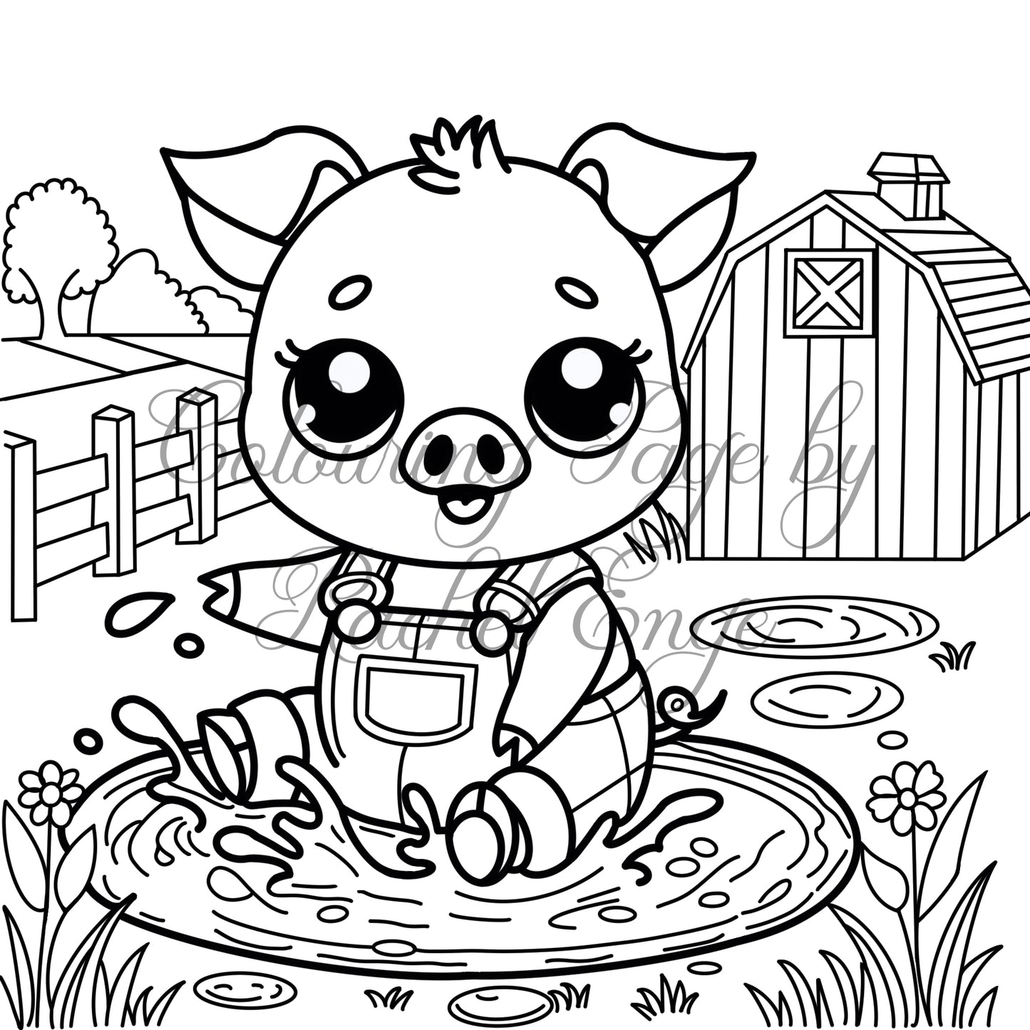 Piggy Colouring Page